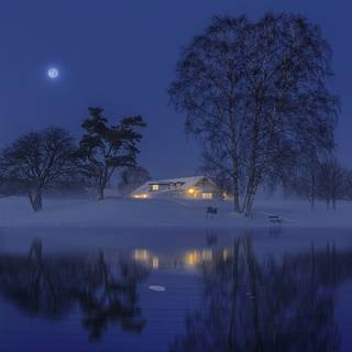 Full moon winter wallpaper