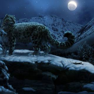 Full moon winter wallpaper