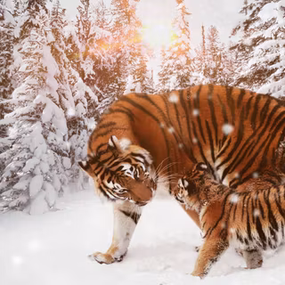 Winter animals 4k wallpaper