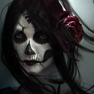 Girl skull wallpaper