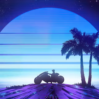 Gaming sunset retro wallpaper
