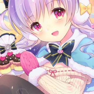 Cute anime girl pink hair wallpaper