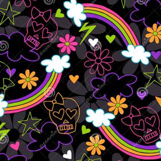 Girly rainbows wallpaper