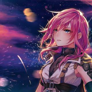 Lightning anime girl wallpaper