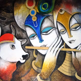 Krishna painting wallpaper
