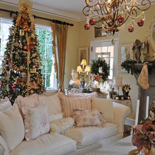 Christmas inside home wallpaper