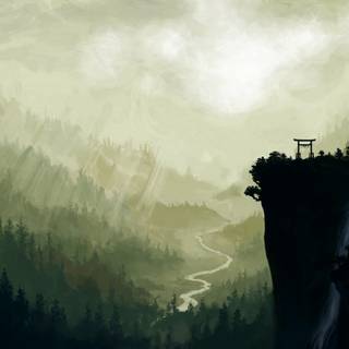 Japanese painting wallpaper