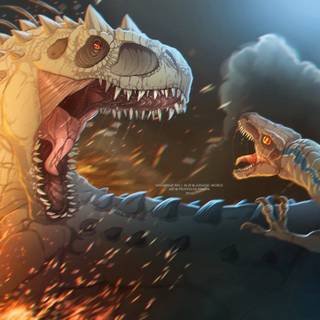 Indominus Rex vs Blue wallpaper