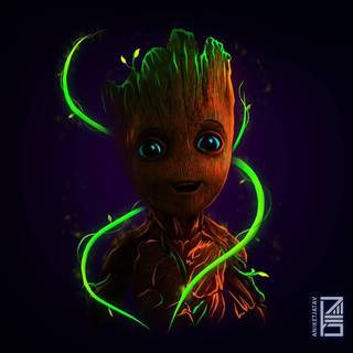 Groot vs Thanos wallpaper