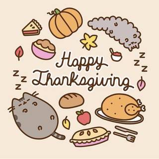 Pusheen The Cat Thanksgiving wallpaper