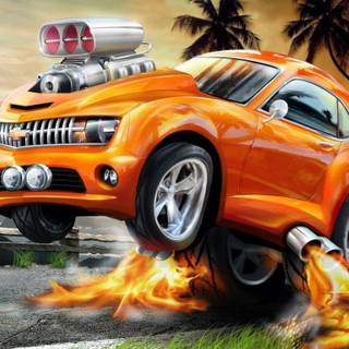 Cartoon cute car wallpaper