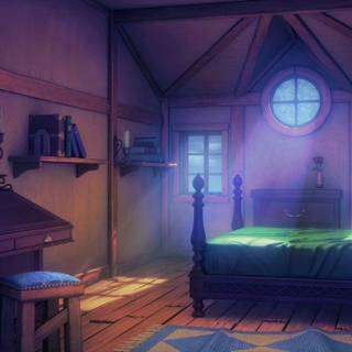 Anime room dark wallpaper