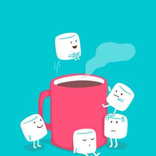 Cartoon Kawaii marshmallow wallpaper