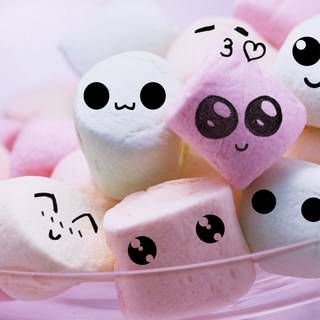 Cartoon Kawaii marshmallow wallpaper