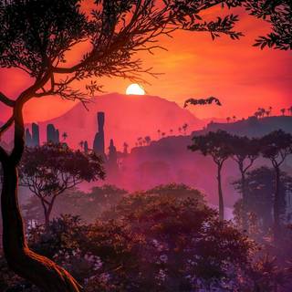 Aesthetic nature anime wallpaper