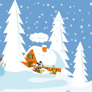 Mickey Mouse winter wallpaper