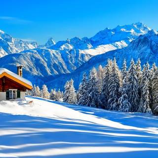 Winter snow mountains wallpaper