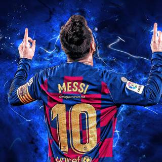 Messi back wallpaper