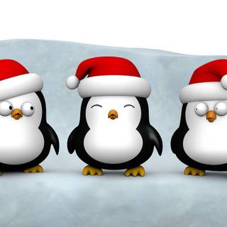 Christmas penquin desktop wallpaper