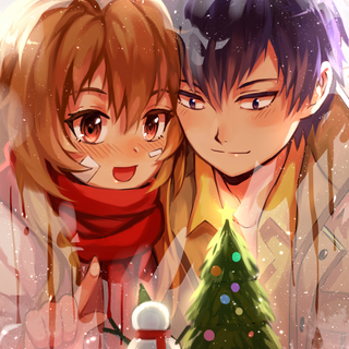 Anime Xmas couples wallpaper