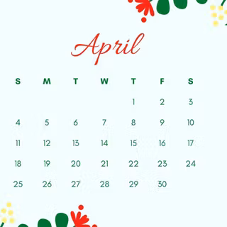 April 2021 calendar wallpaper
