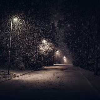 Dark winter street lights wallpaper