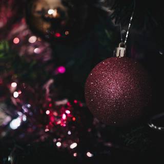 Aesthetic Christmas purple wallpaper