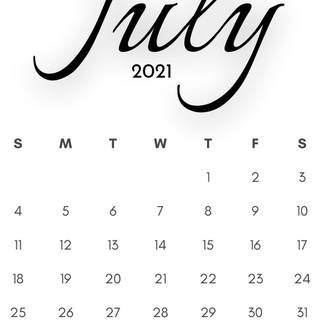 July 2021 calendar wallpaper
