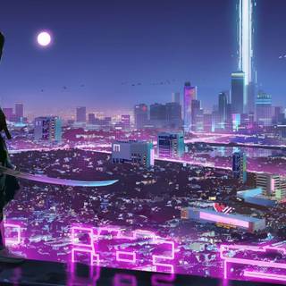 Cyberpunk aesthetic desktop wallpaper