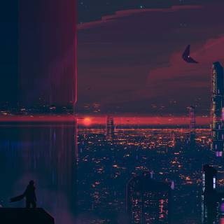 Cyberpunk aesthetic desktop wallpaper