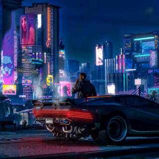 Cyberpunk aesthetic desktop wallpaper