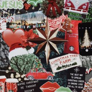 Christmas collage aesthetic wallpaper