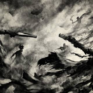 Black and white anime girl PS4 wallpaper