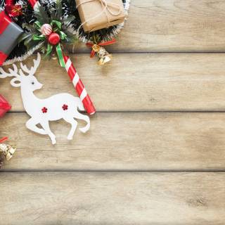 Christmas wood decor wallpaper