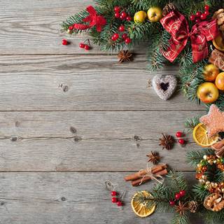 Christmas wood decor wallpaper