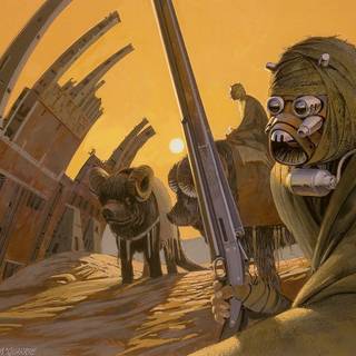 Star Wars retro Tatooine wallpaper