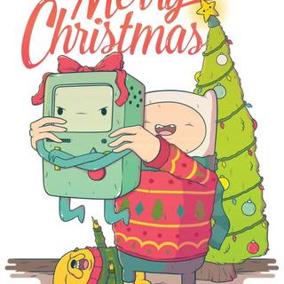 Adventure Time Xmas wallpaper