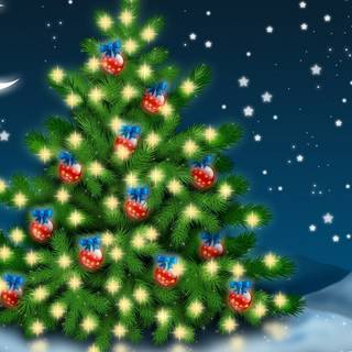 Green Christmas trees wallpaper