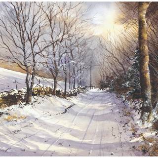 Golden winter afternoon wallpaper