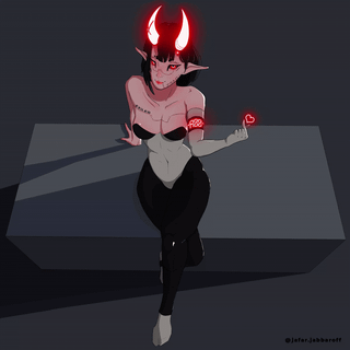 1080x1080 demon girl wallpaper