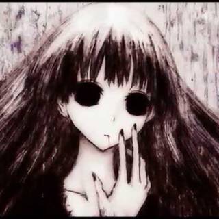 Scary anime girl eyes wallpaper