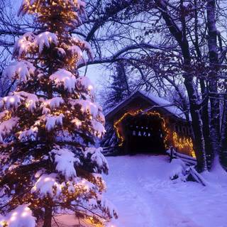 Lighted Christmas wallpaper