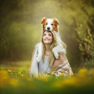 Girl with dog wallpaper