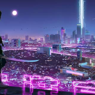 4k Cyberpunk girl wallpaper
