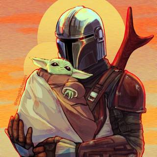 The Mandalorian minimal wallpaper