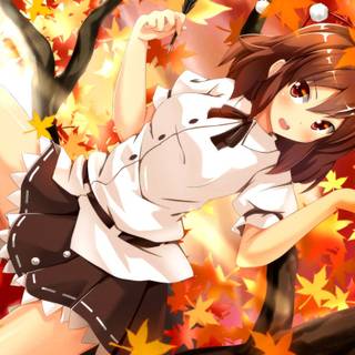 Autumn brown anime wallpaper