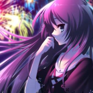 Cute anime girls love wallpaper