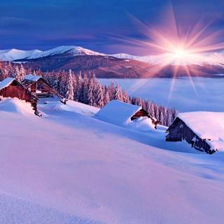 Beautiful winter scenery wallpaper