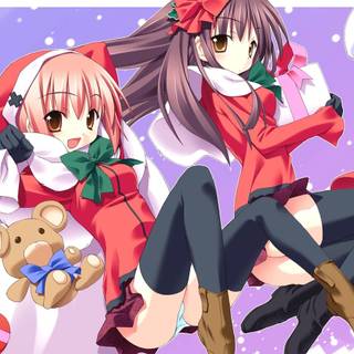 Christmas anime cute wallpaper