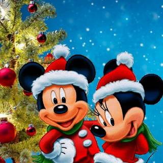 Christmas Minnie and Mickey wallpaper